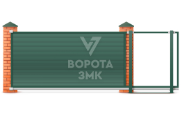 Откатные ворота 2250×2800 из сэндвич панелей ЗМК-7832