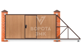 Ворота с дистанционным открытием для забора 2500×4000 ЗМК-7265