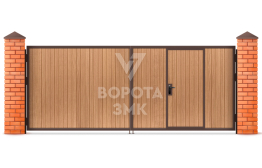 Распашные деревянные ворота 2250×3000 ЗМК-5257