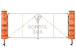 Металлические распашные ворота 1500×1750 каркас ЗМК-5007